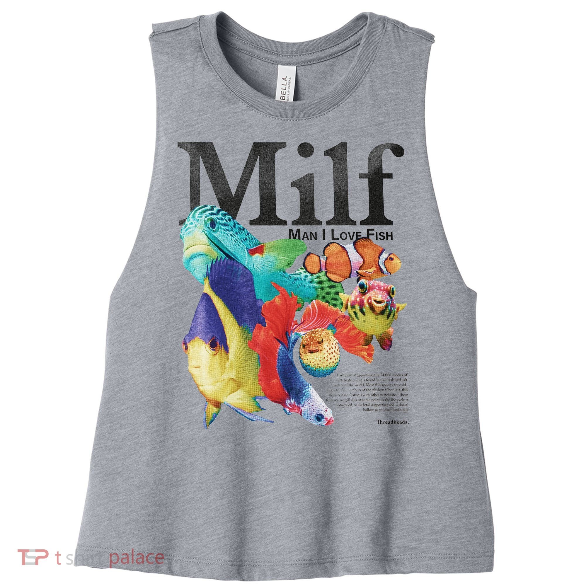 Milf Man I Love Fish Women's Racerback Cropped Tank