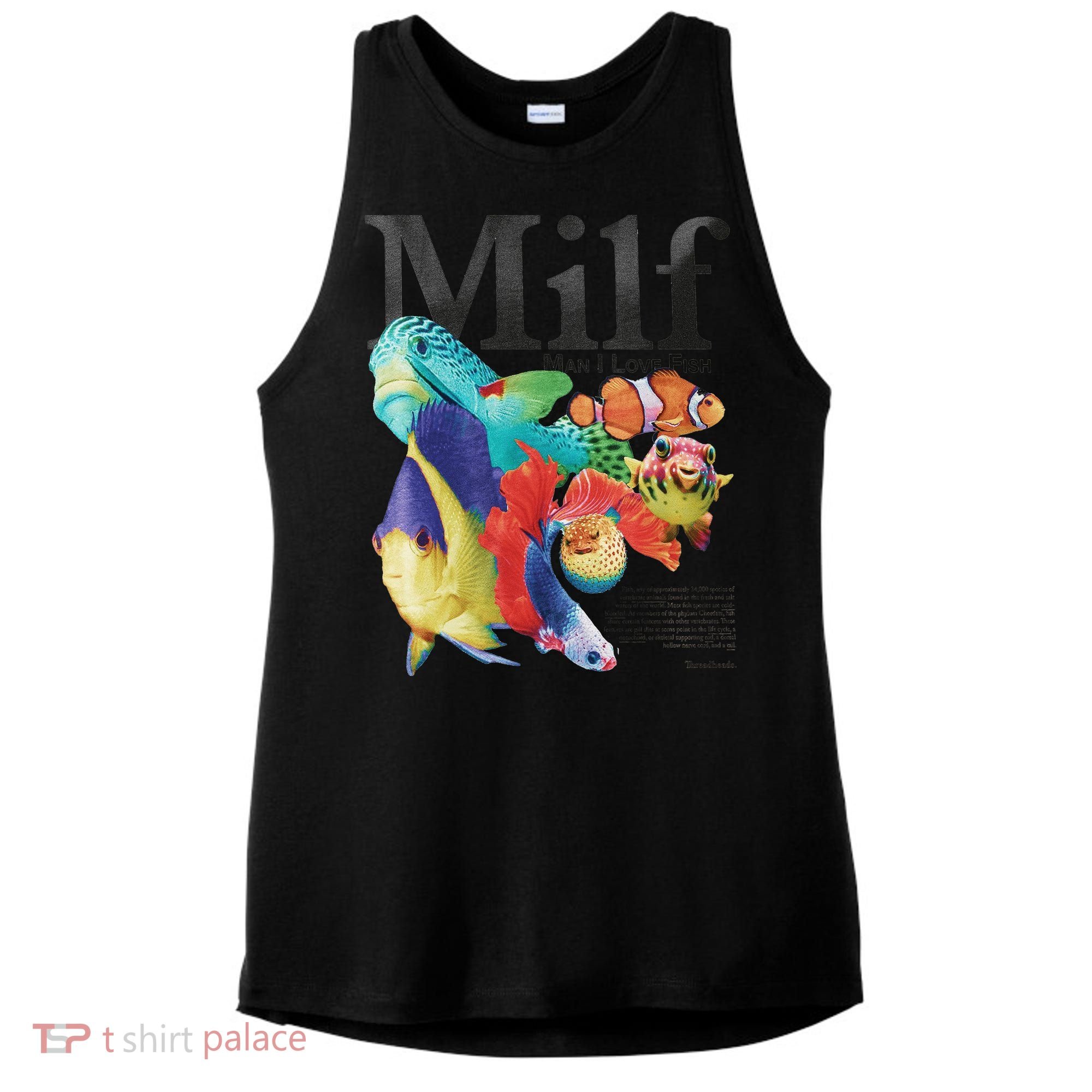 Milf Man I Love Fish Ladies PosiCharge Tri-Blend Wicking Tank