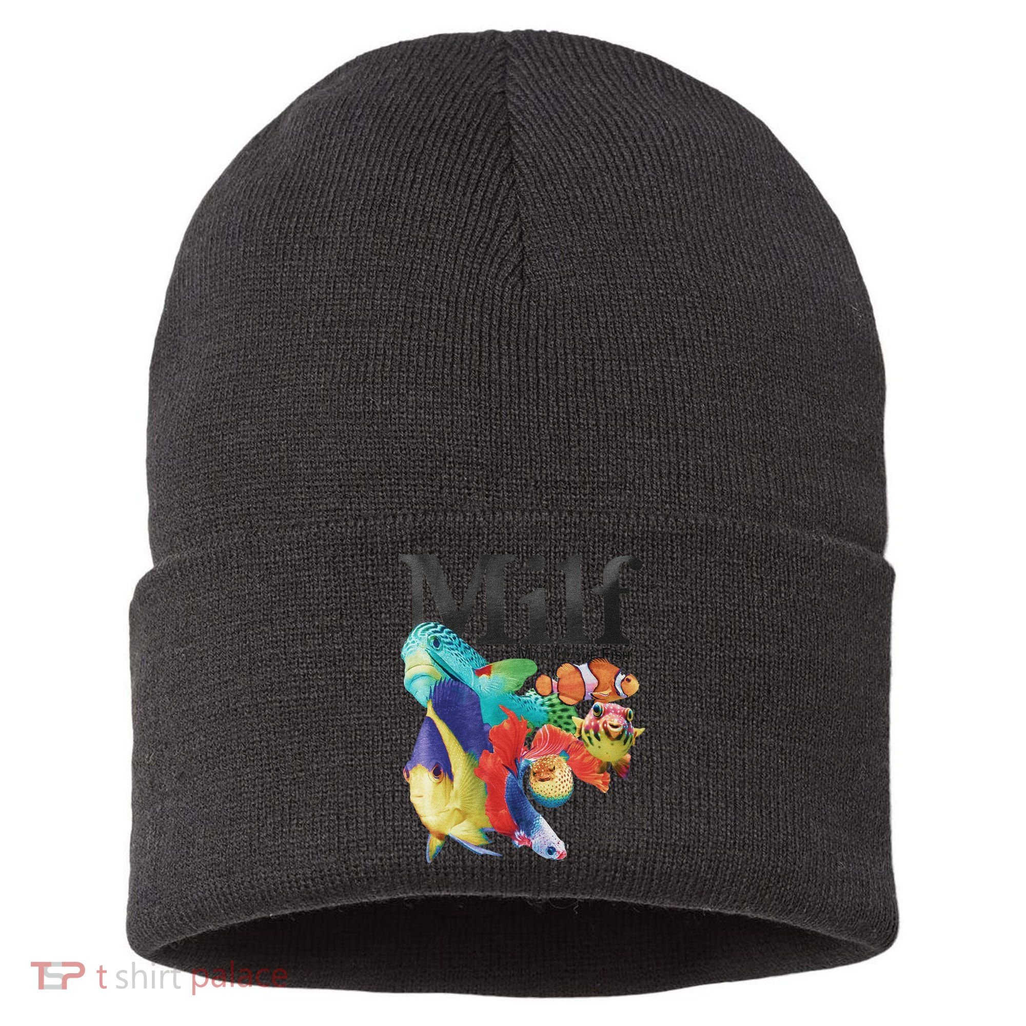 Milf Man I Love Fish Sustainable Knit Beanie