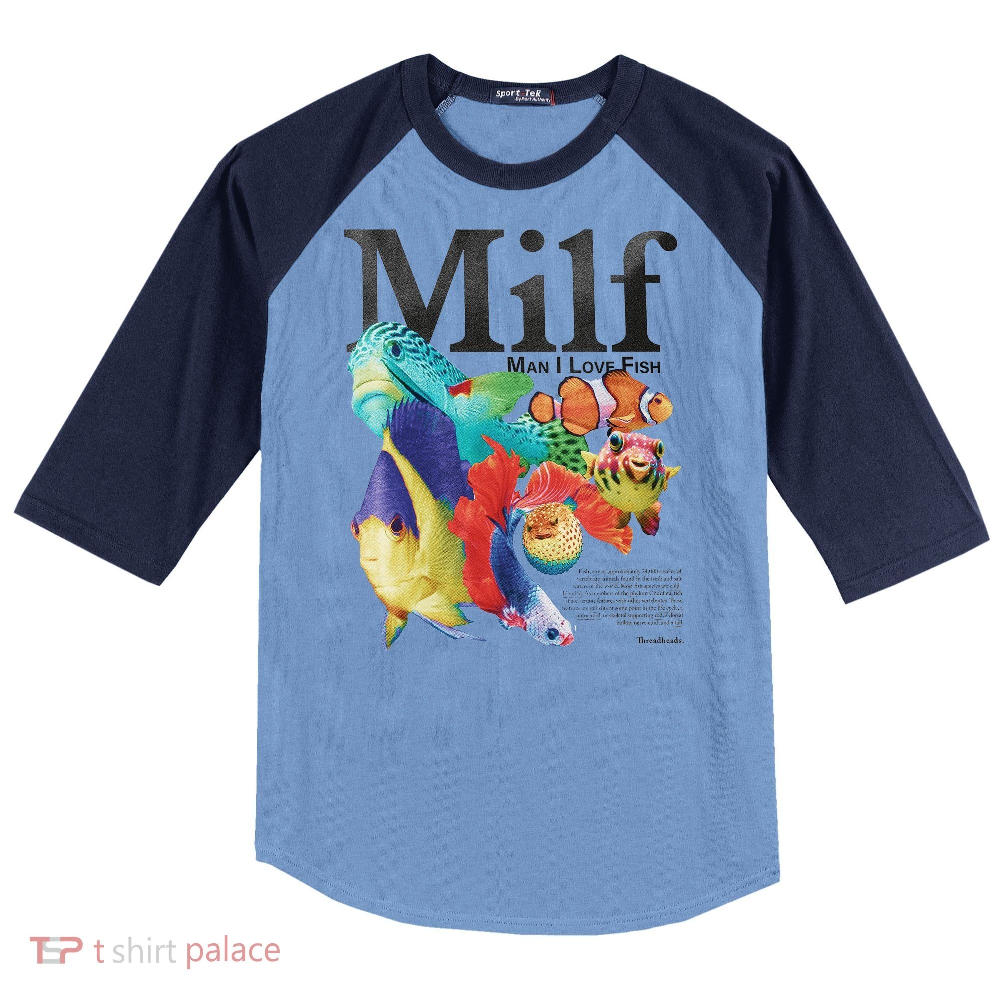 Milf Man I Love Fish Raglan Baseball Sleeve Shirt