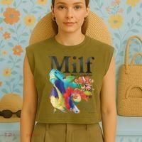 Milf Man I Love Fish Garment-Dyed Women's Muscle Tee thumb 4