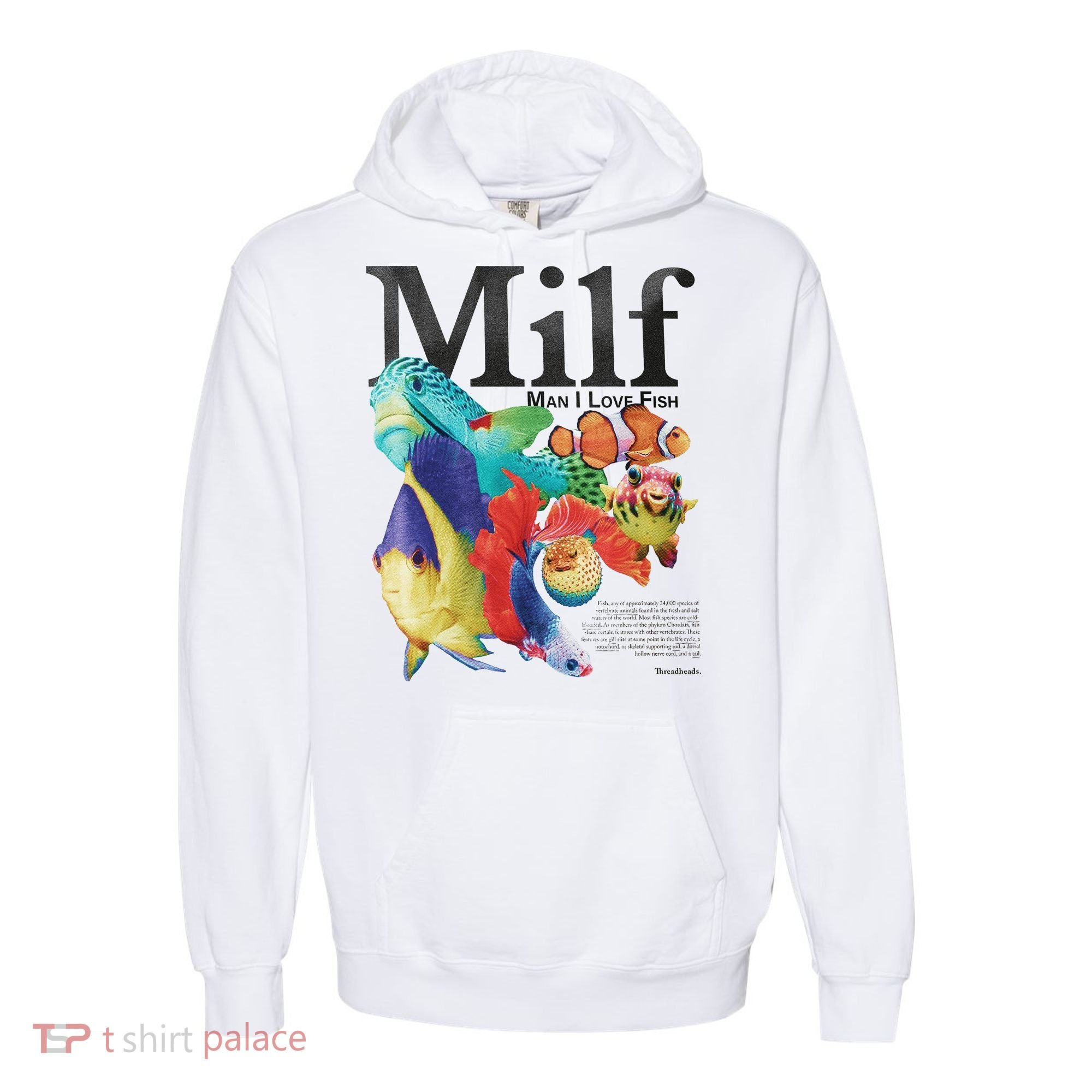 Milf Man I Love Fish Comfort Colors Garment-Dyed Hooded Sweatshirt