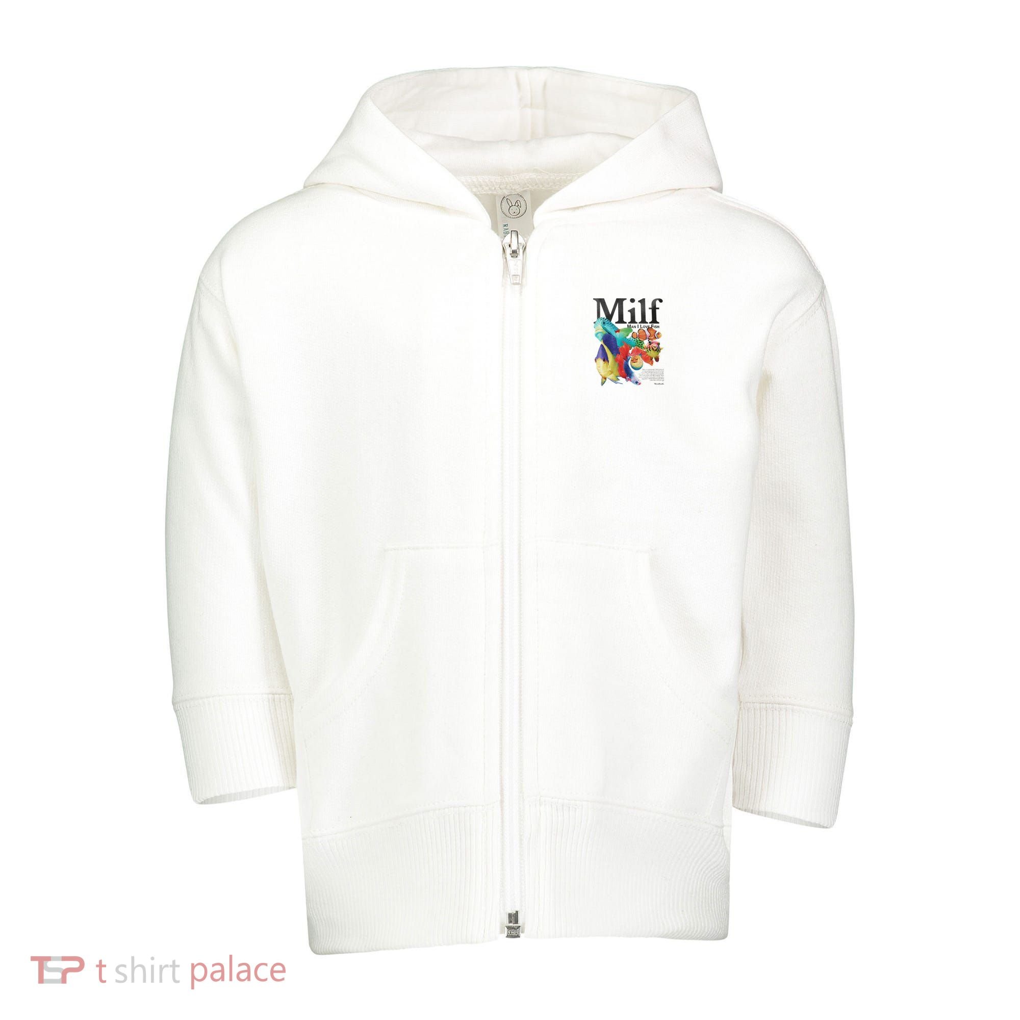 Milf Man I Love Fish Toddler Zip Fleece Hoodie