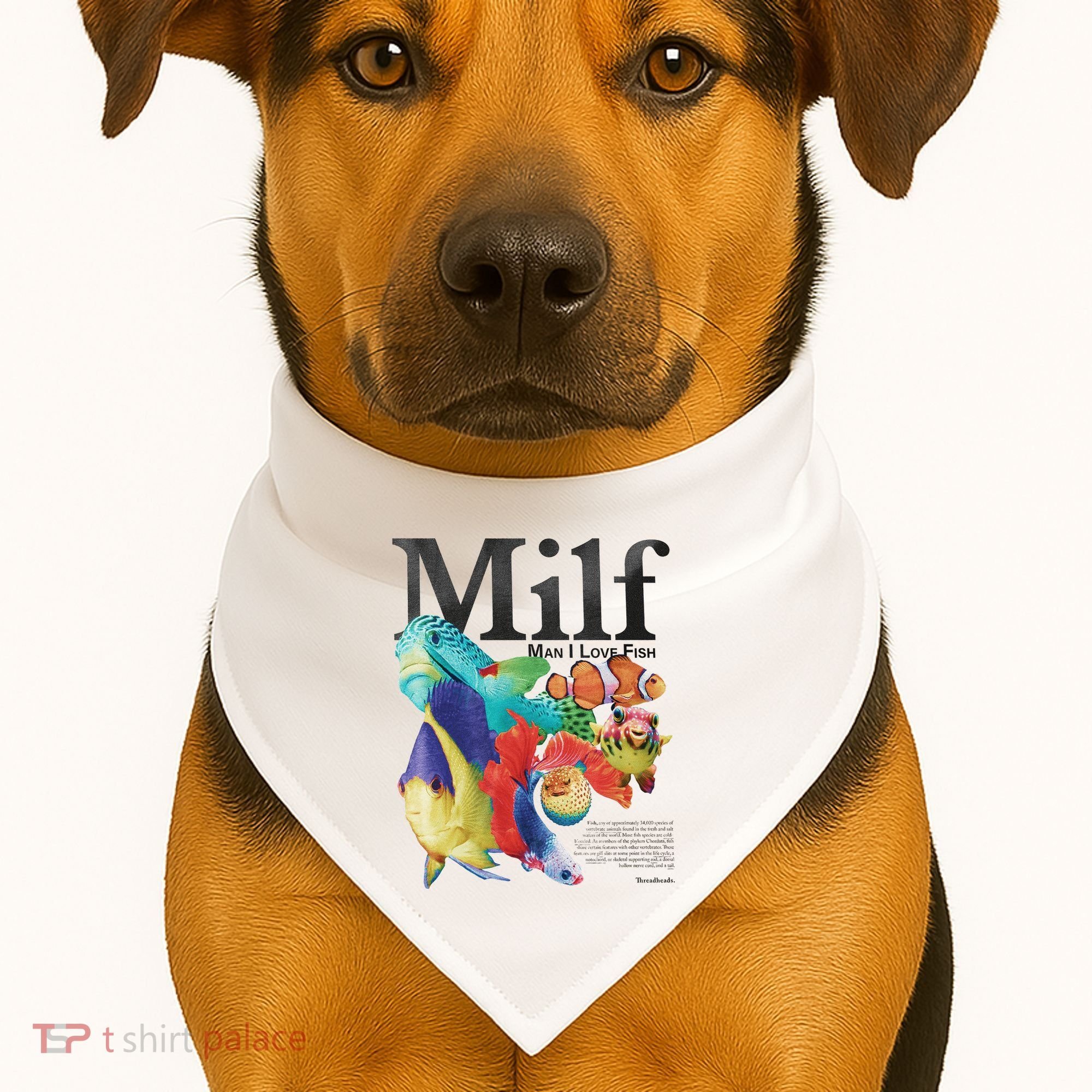 Milf Man I Love Fish USA-Made Doggie Bandana