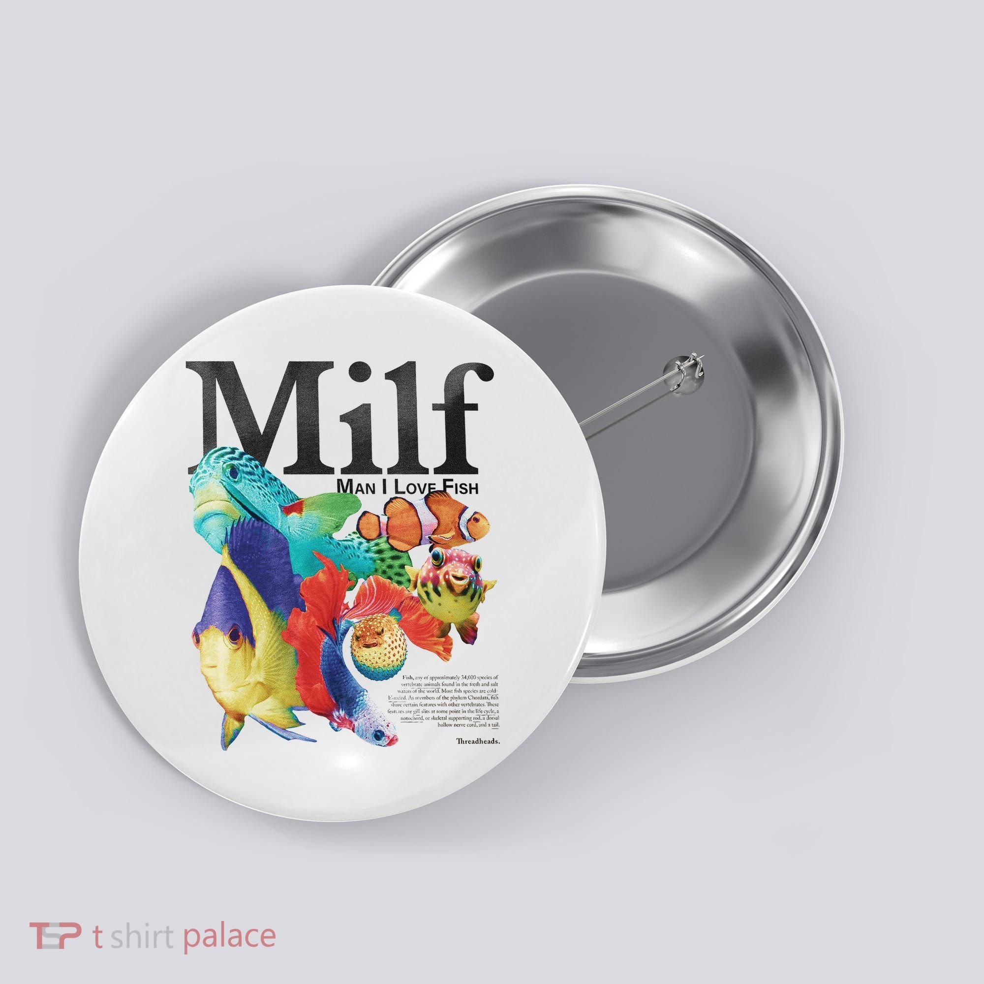 Milf Man I Love Fish Button