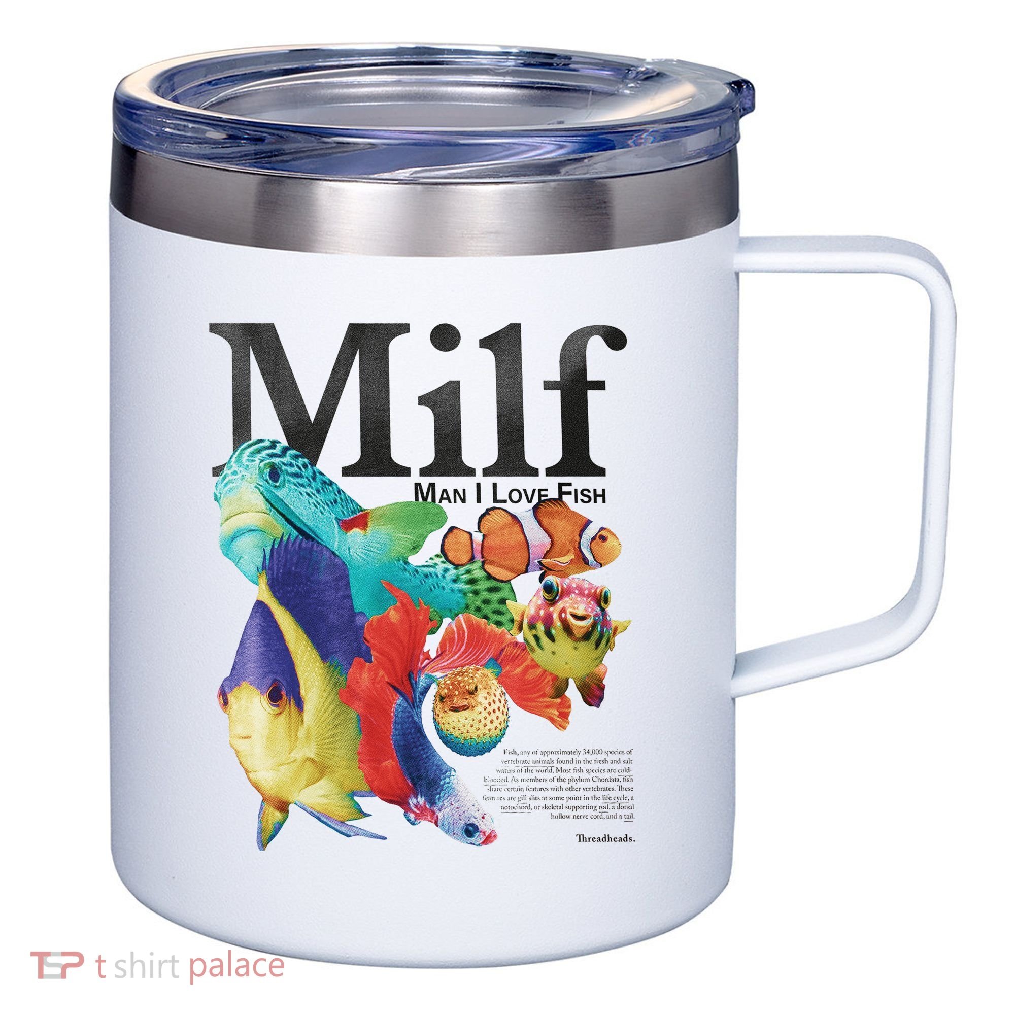 Milf Man I Love Fish 12oz Stainless Steel Coffee Mug