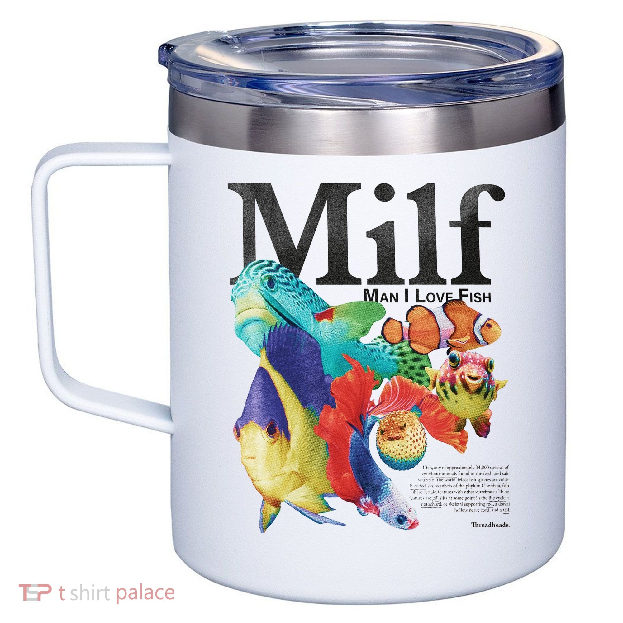 Milf Man I Love Fish 12oz Stainless Steel Coffee Mug