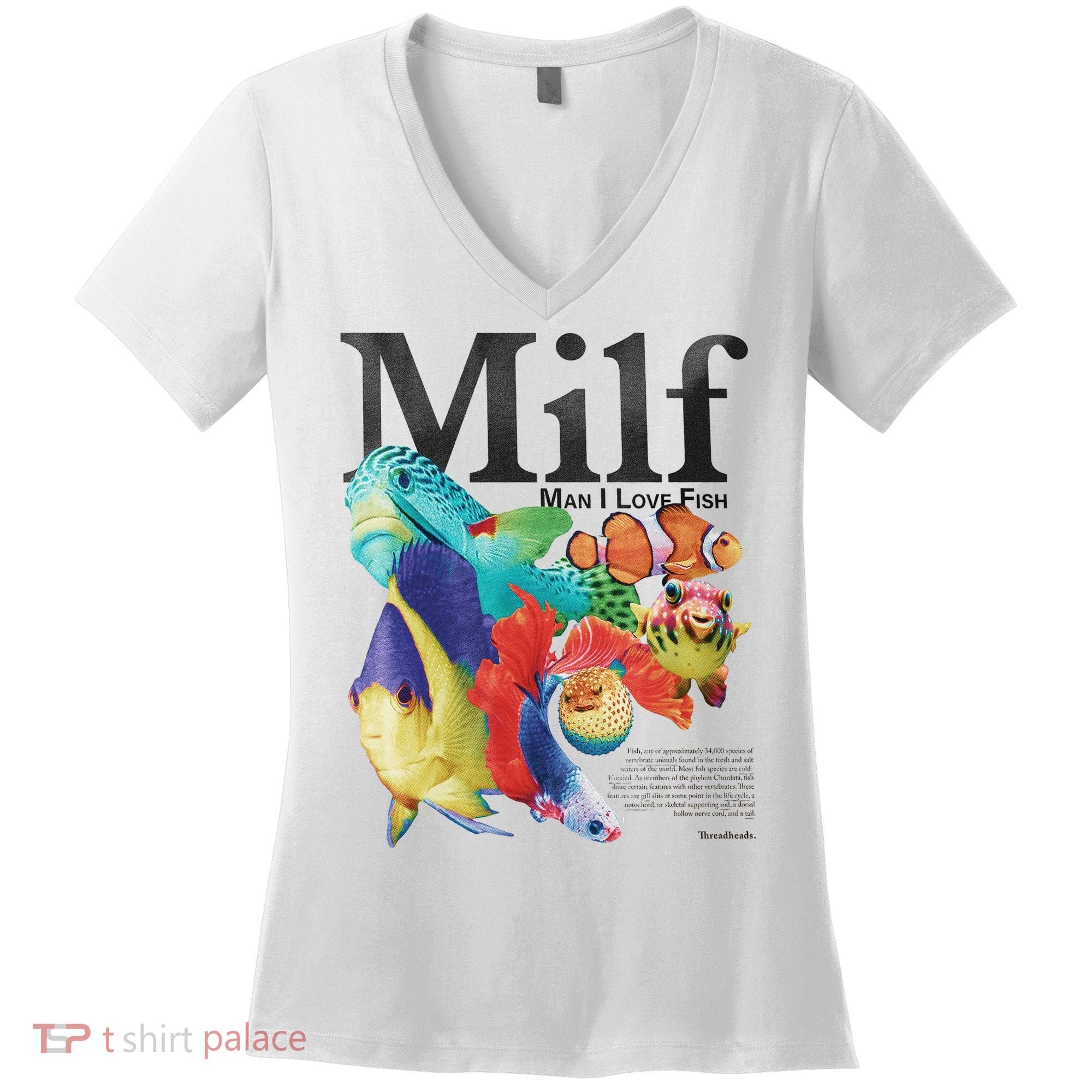 Milf Man I Love Fish Women's V-Neck T-Shirt