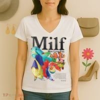 Milf Man I Love Fish Women's V-Neck T-Shirt thumb 3