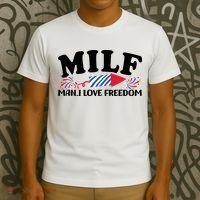 Milf Man I Love Freedom Funny 4th Of July T-Shirt thumb 3