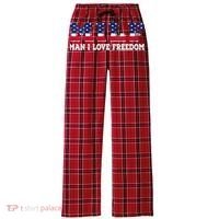 MILF Man I Love Freedom Funny Patriotic Women's Flannel Plaid Pajama Pants thumb 0