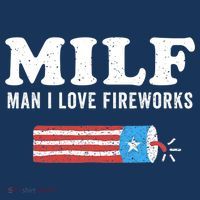 MILF Man I Love Fireworks Fourth 4th Of July Shirt Funny Polo thumb 2