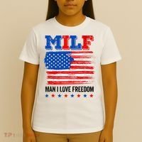 MILF Man I Love Freedom 4th Of July USA Flag Patriotic T-Shirt thumb 4