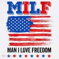 MILF Man I Love Freedom 4th Of July USA Flag Patriotic Women's Hoodie thumb 2