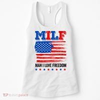 MILF Man I Love Freedom 4th Of July USA Flag Patriotic Women's Tank Top thumb 0
