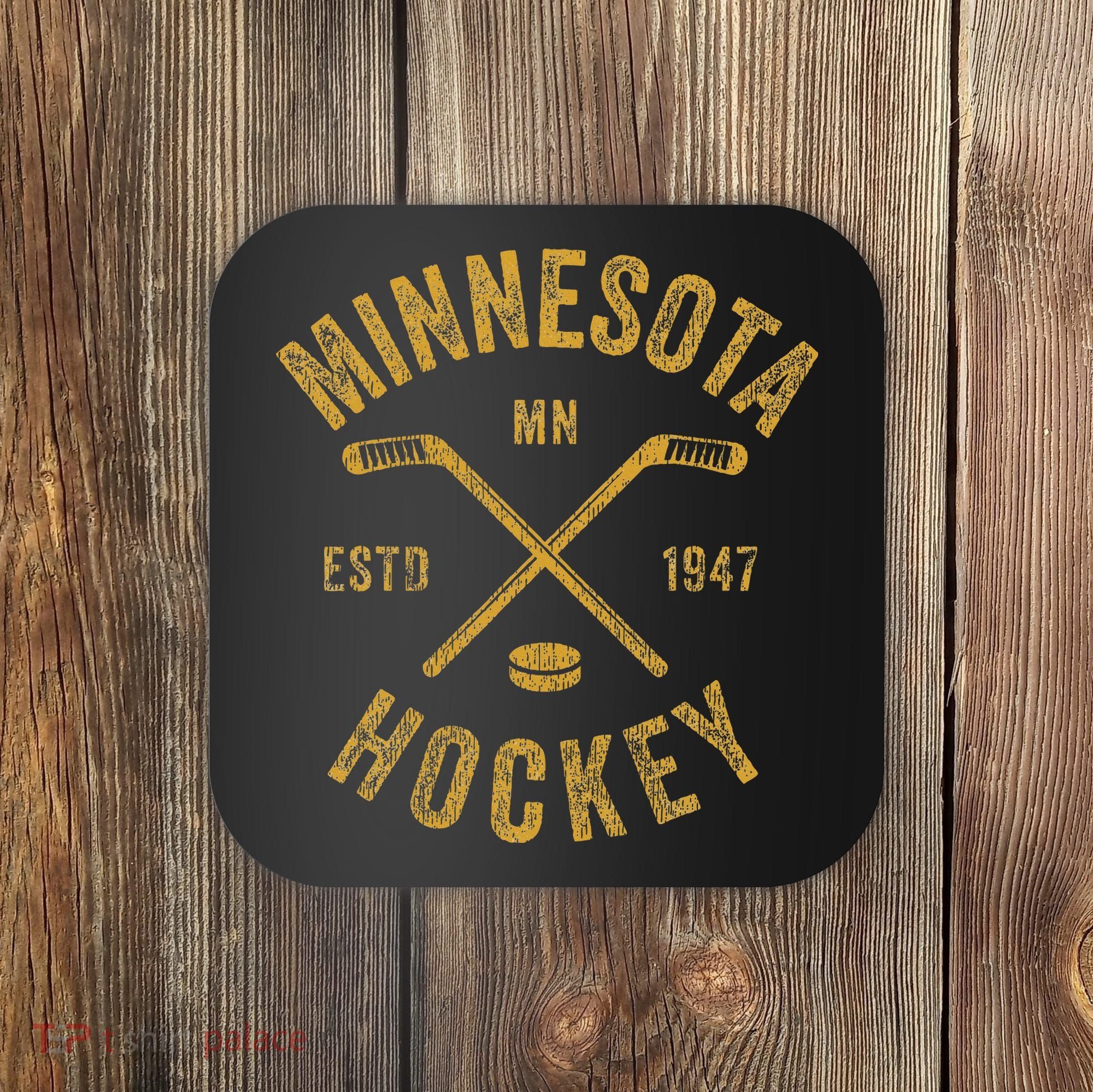 Minnesota Mn Ice Hockey Sticks Coaster