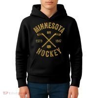 Minnesota Mn Ice Hockey Sticks Kids Hoodie thumb 4