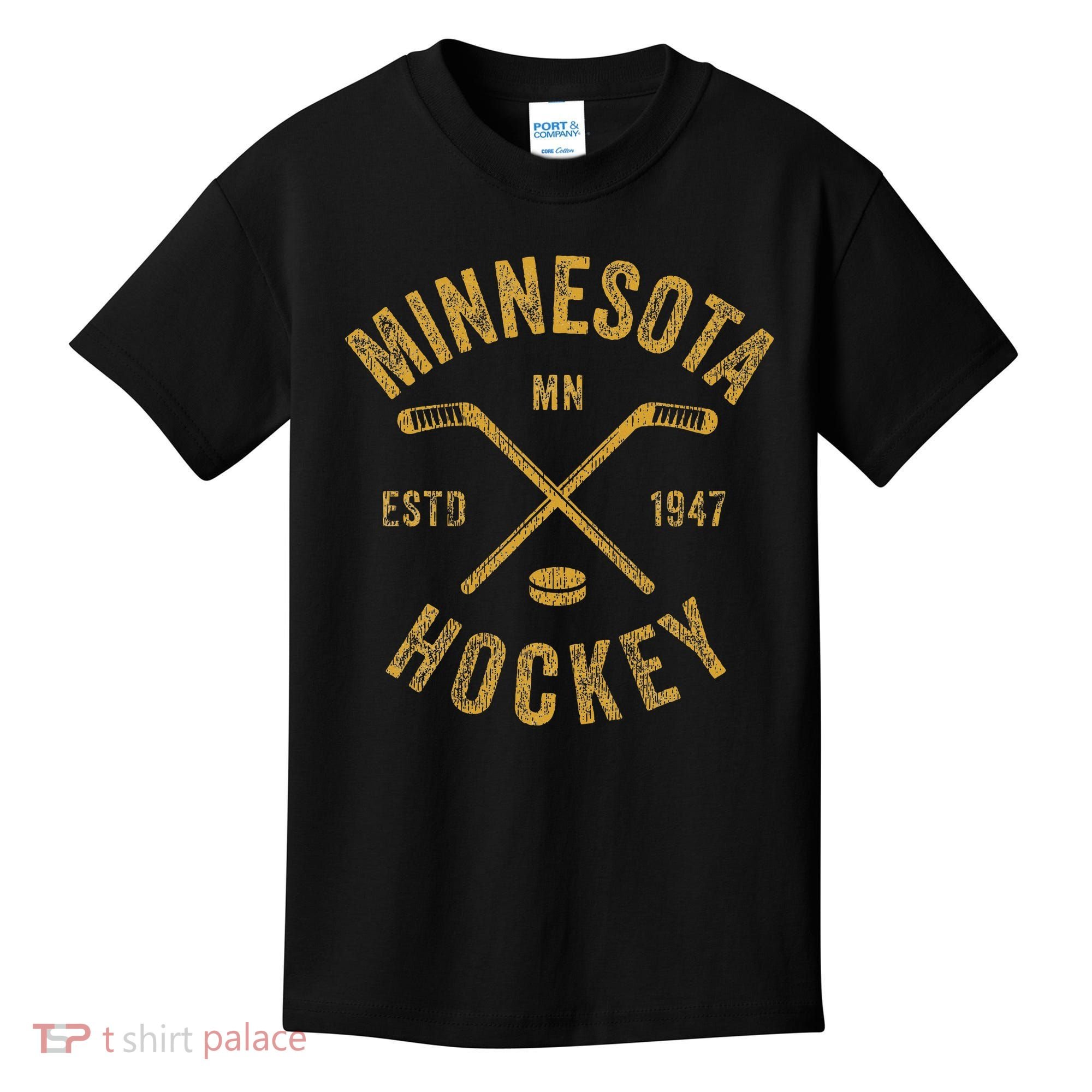 Minnesota Mn Ice Hockey Sticks Kids T-Shirt