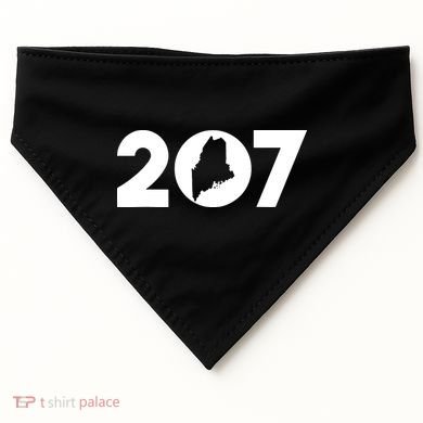 Maine Map Inside The 207 Area Code Maine Me Pride USA-Made Doggie Bandana