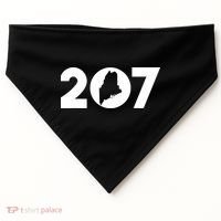 Maine Map Inside The 207 Area Code Maine Me Pride USA-Made Doggie Bandana thumb 0