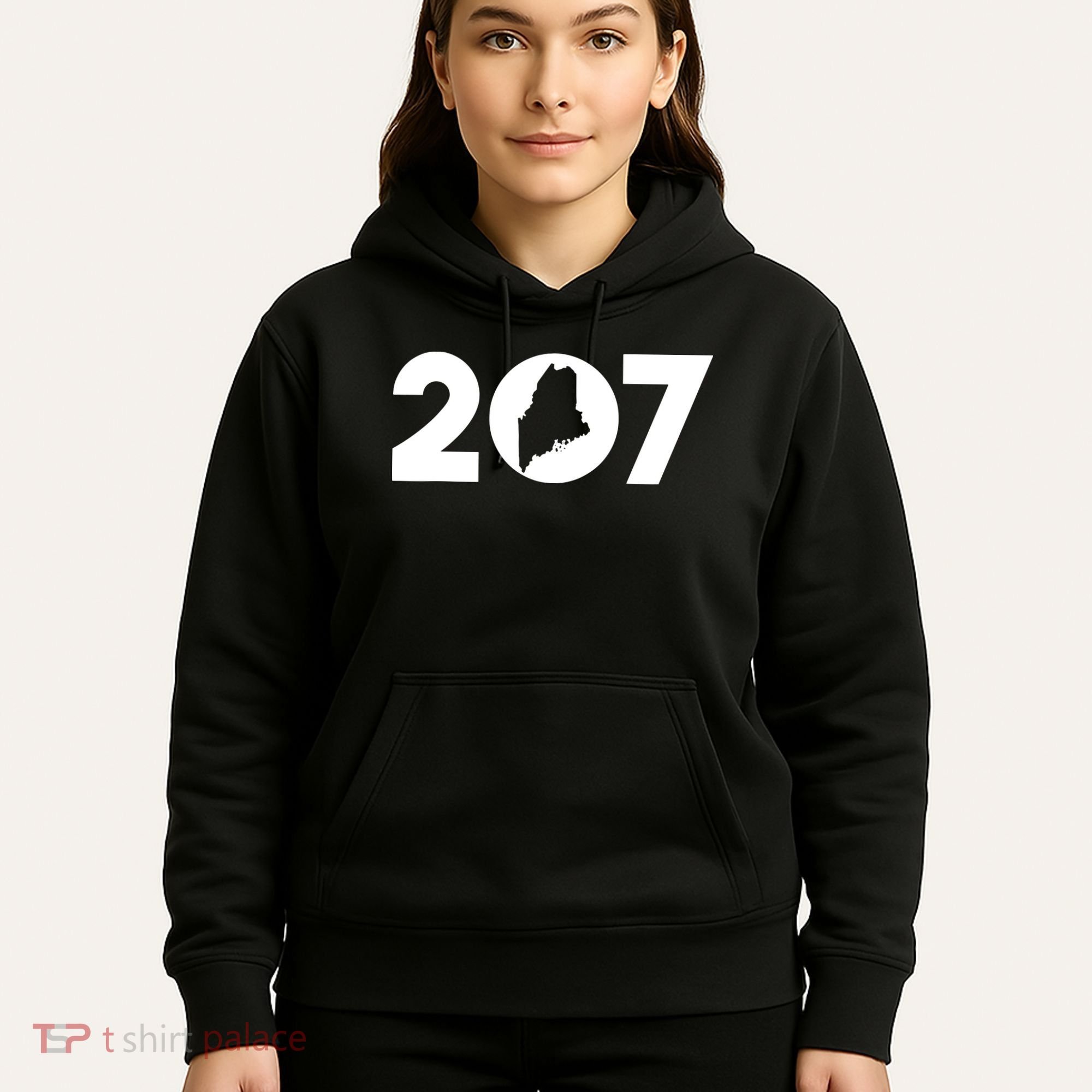 Maine Map Inside The 207 Area Code Maine Me Pride Hoodie