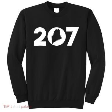 Maine Map Inside The 207 Area Code Maine Me Pride Sweatshirt