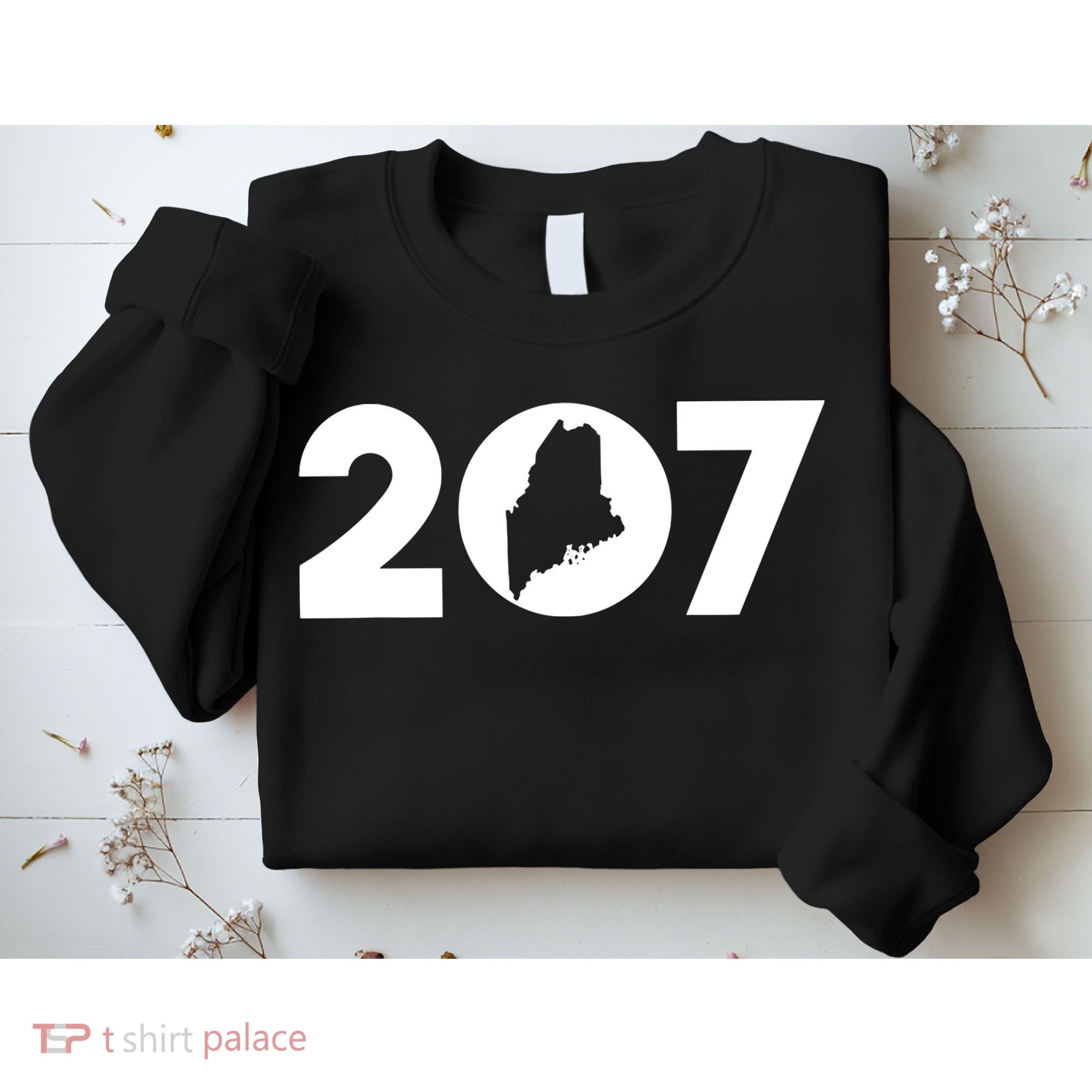 Maine Map Inside The 207 Area Code Maine Me Pride Sweatshirt