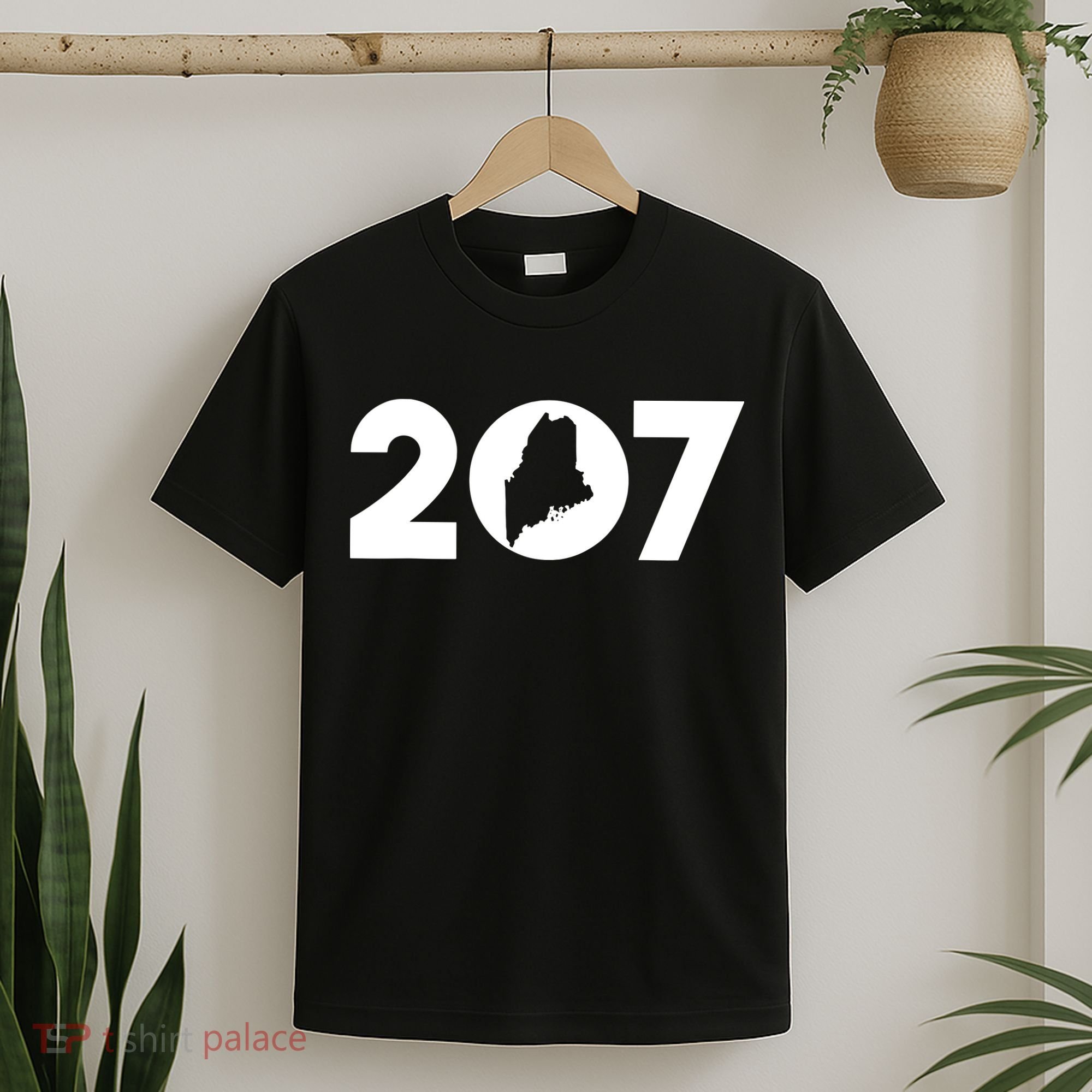 Maine Map Inside The 207 Area Code Maine Me Pride T-Shirt