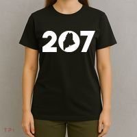 Maine Map Inside The 207 Area Code Maine Me Pride T-Shirt thumb 4