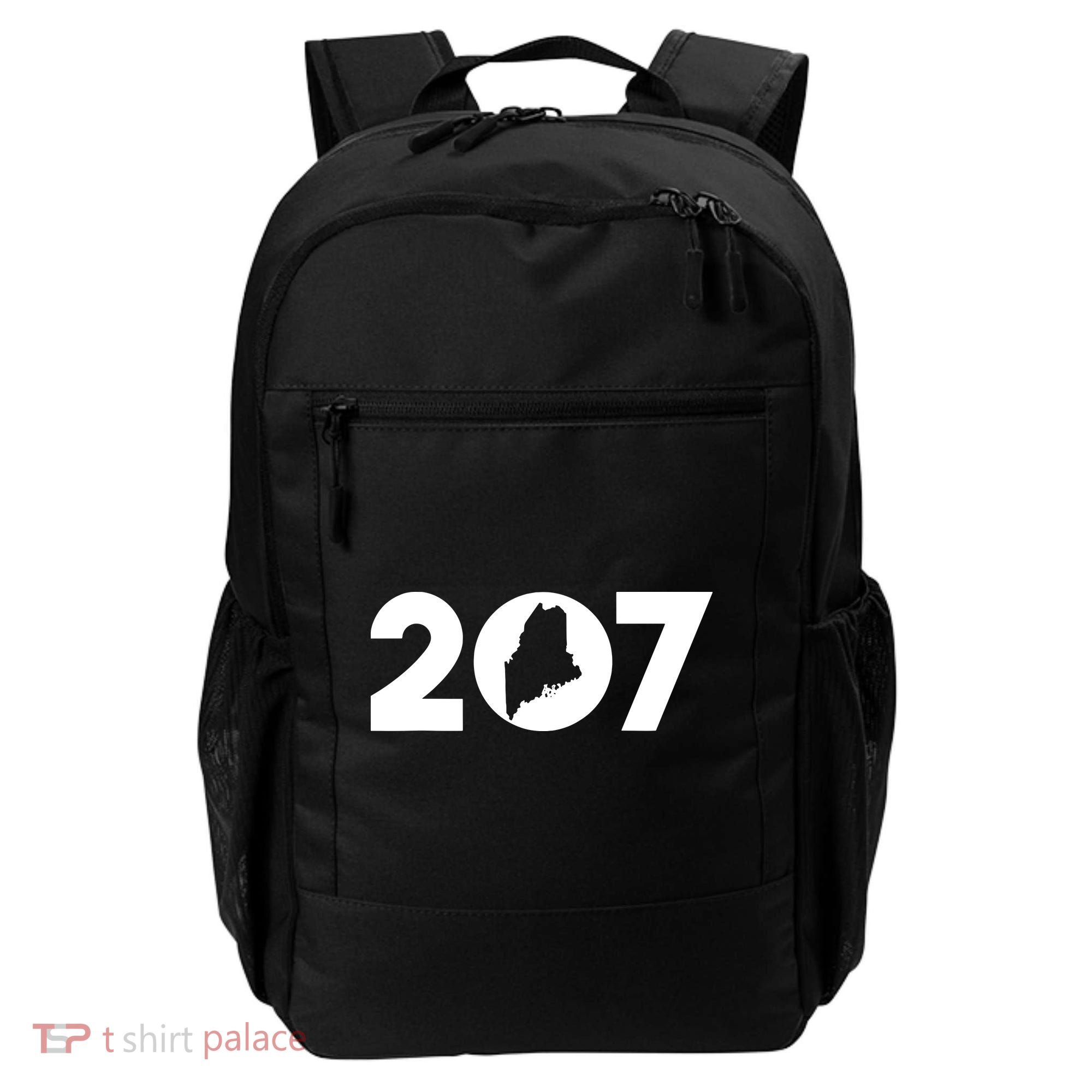 Maine Map Inside The 207 Area Code Maine Me Pride Backpack