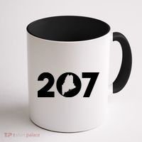 Maine Map Inside The 207 Area Code Maine Me Pride Coffee Mug thumb 1