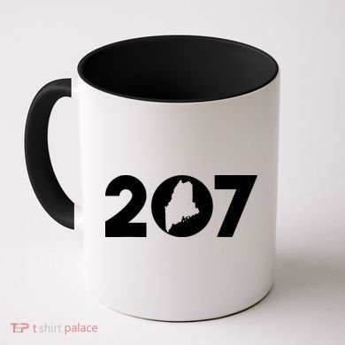 Maine Map Inside The 207 Area Code Maine Me Pride Coffee Mug