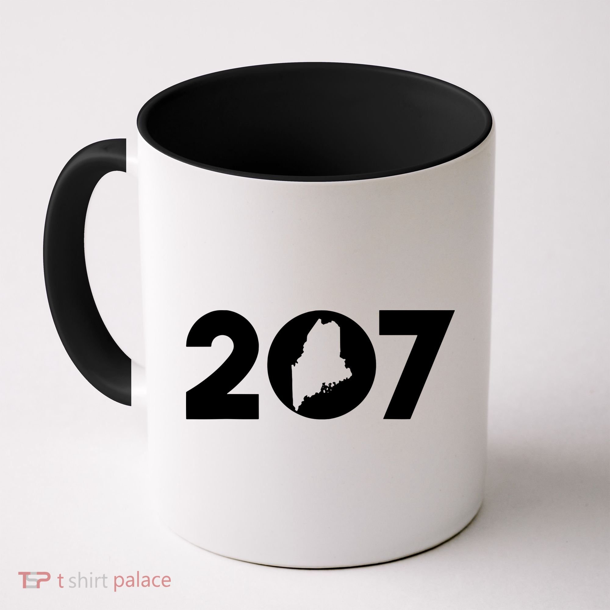 Maine Map Inside The 207 Area Code Maine Me Pride Coffee Mug