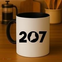 Maine Map Inside The 207 Area Code Maine Me Pride Coffee Mug thumb 4