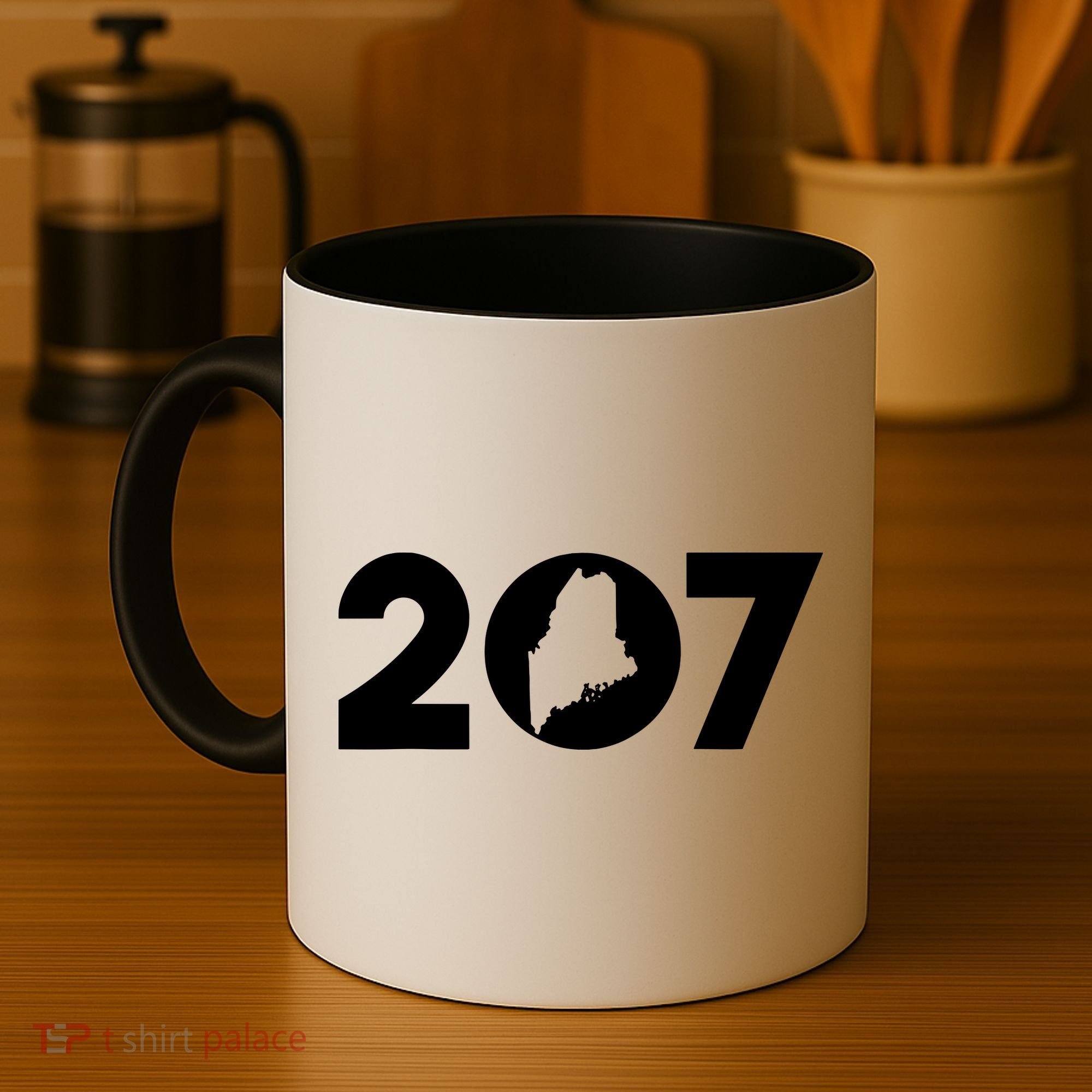 Maine Map Inside The 207 Area Code Maine Me Pride Coffee Mug