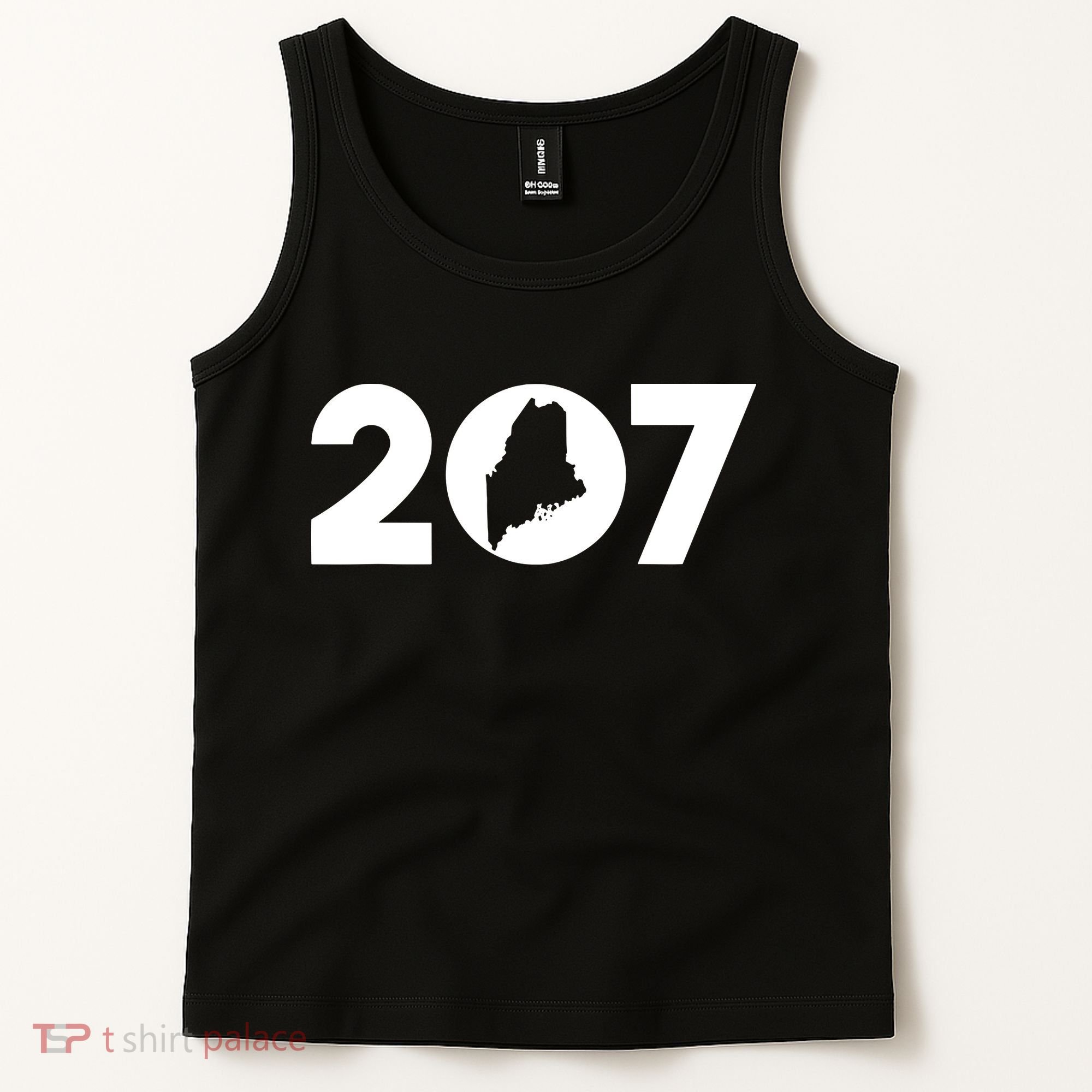 Maine Map Inside The 207 Area Code Maine Me Pride Tank Top
