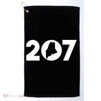 Maine Map Inside The 207 Area Code Maine Me Pride Golf Towel thumb 0
