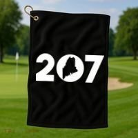 Maine Map Inside The 207 Area Code Maine Me Pride Golf Towel thumb 1