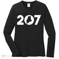 Maine Map Inside The 207 Area Code Maine Me Pride Women's Long Sleeve Shirt thumb 0