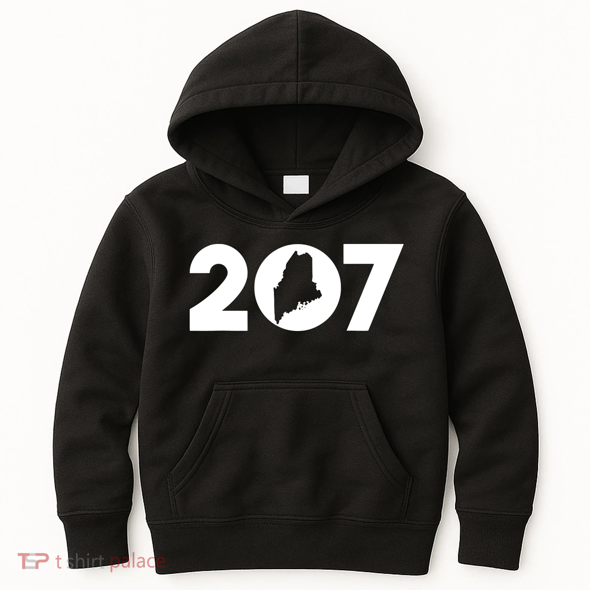 Maine Map Inside The 207 Area Code Maine Me Pride Kids Hoodie
