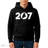Maine Map Inside The 207 Area Code Maine Me Pride Kids Hoodie thumb 4
