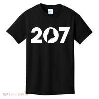 Maine Map Inside The 207 Area Code Maine Me Pride Kids T-Shirt thumb 0