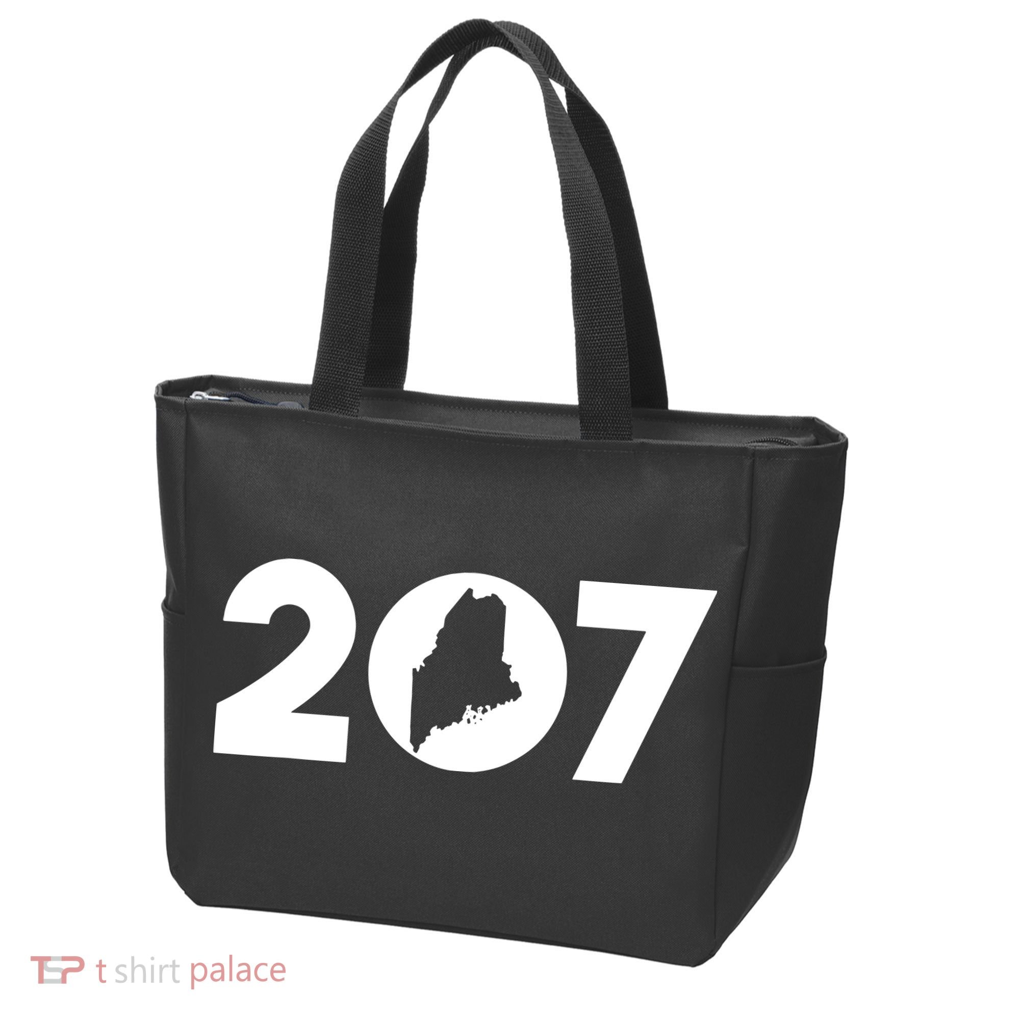 Maine Map Inside The 207 Area Code Maine Me Pride Tote Bag