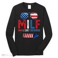 MILF Man I Love Fireworks Funny American 4th Of July Long Sleeve Shirt thumb 0