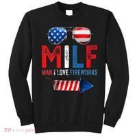 MILF Man I Love Fireworks Funny American 4th Of July Sweatshirt thumb 0