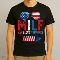 MILF Man I Love Fireworks Funny American 4th Of July T-Shirt thumb 3