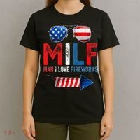 MILF Man I Love Fireworks Funny American 4th Of July T-Shirt thumb 4