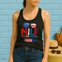 MILF Man I Love Fireworks Funny American 4th Of July Women's Tank Top thumb 2