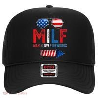 MILF Man I Love Fireworks Funny American 4th Of July Hat thumb 0