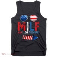MILF Man I Love Fireworks Funny American 4th Of July Tank Top thumb 0